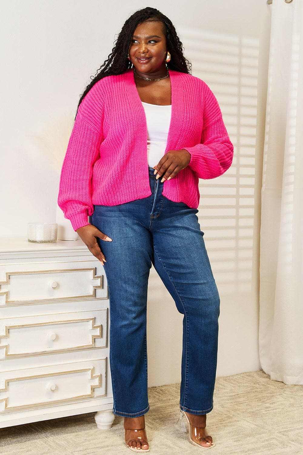 Cozy rib-knit cocoon cardigan - Love Salve